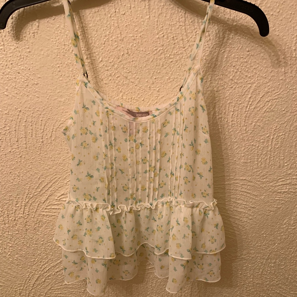 Ruffle Peplum Floral Top